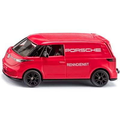 Siku 1121 VW ID. Buzz Cargo Porsche Renndienst, Metall/Kunststoff, Rot Metall-Karosserie, Motorsport-Fahrzeug für Kinder, Öffenbare Heckklappe, Anhängerkupplung, Gummi-Bereifung Siku 1121 VW ID. Buzz Cargo Porsche Renndienst, Metall/Kunststoff, Rot Metall-Karosserie, Motorsport-Fahrzeug für Kinder, Öffenbare Heckklappe, Anhängerkupplung, Gummi-Bereifung