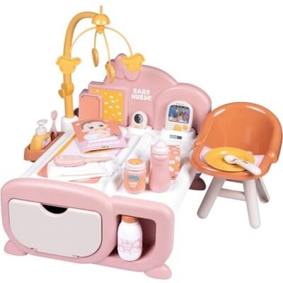 Smoby – Baby Nurse Cocoon 3-in-1 Puppenmöbel – Spielset mit Pflege-, Schlaf- & Essbereich – 16 Zubehörteile – Für Puppen bis 42 cm (Puppe Nicht enthalten), mit recyceltem Material, ab 3 Jahren Smoby – Baby Nurse Cocoon 3-in-1 Puppenmöbel – Spielset mit Pflege-, Schlaf- & Essbereich – 16 Zubehörteile – Für Puppen bis 42 cm (Puppe Nicht enthalten), mit recyceltem Material, ab 3 Jahren
