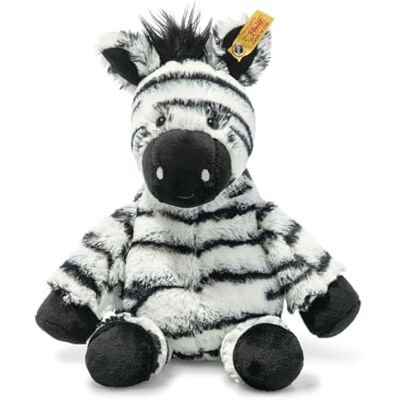 Steiff Zora Zebra weiß-schwarz 30 cm, Soft Cuddly Friends, Kuscheltier Zebra, Marken Plüschtier mit Knopf im Ohr, Schmusefreund für Babys von Geburt an Steiff Zora Zebra weiß-schwarz 30 cm, Soft Cuddly Friends, Kuscheltier Zebra, Marken Plüschtier mit Knopf im Ohr, Schmusefreund für Babys von Geburt an