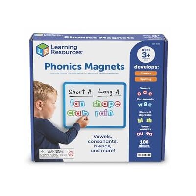 Learning Resources Phonics Magnets Set mit 100 magnetischen Buchstaben, farbcodiert für frühe Leseentwicklung, Alphabet, Laute und Wortbildung, ab 3 Jahren, Englisch Lernen Learning Resources Phonics Magnets Set mit 100 magnetischen Buchstaben, farbcodiert für frühe Leseentwicklung, Alphabet, Laute und Wortbildung, ab 3 Jahren, Englisch Lernen