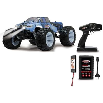 JAMARA 53362 Tiger Ice Monstertruck BL 4WD LiPo 2,4G LED Allrad, Brushless, Akku, 65Kmh, Aluchassis, spritzwasserfest, Öldruckstoßdämpfer, Kugellager, Fahrwerk einstellbar, fahrfertig JAMARA 53362 Tiger Ice Monstertruck BL 4WD LiPo 2,4G LED Allrad, Brushless, Akku, 65Kmh, Aluchassis, spritzwasserfest, Öldruckstoßdämpfer, Kugellager, Fahrwerk einstellbar, fahrfertig