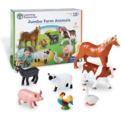 Learning Resources Große Bauernhoftiere, ab 3 Jahren, 7 robuste Tierfiguren für Kinderhände, Lernspielzeug für Rollenspiele, Förderung von Fantasie und Landleben-Themen im Kindergarten und Zuhause Learning Resources Große Bauernhoftiere, ab 3 Jahren, 7 robuste Tierfiguren für Kinderhände, Lernspielzeug für Rollenspiele, Förderung von Fantasie und Landleben-Themen im Kindergarten und Zuhause