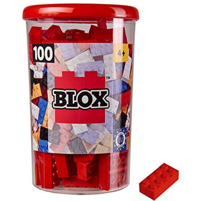 Simba 104118905 Blox, 100 rote Bausteine für Kinder ab 3 Jahren, 8er Steine, inklusive Dose, hohe Qualität, vollkompatibel mit vielen Anderen Herstellern Simba 104118905 Blox, 100 rote Bausteine für Kinder ab 3 Jahren, 8er Steine, inklusive Dose, hohe Qualität, vollkompatibel mit vielen Anderen Herstellern