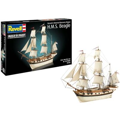 Revell Modellbau, H.M.S. Beagle, Bausatz, Maßstab 1:96, 178 Teile, Bastelset ab 13 Jahren, Detailgetreues Modell, Segelschiff, Authentische Nachbildung Revell Modellbau, H.M.S. Beagle, Bausatz, Maßstab 1:96, 178 Teile, Bastelset ab 13 Jahren, Detailgetreues Modell, Segelschiff, Authentische Nachbildung