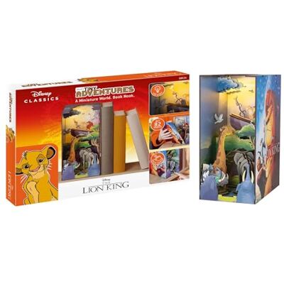 Revell Tiny Adventures Buchstütze König der Löwen I Disney 3D Holz Puzzle mit LED I Simba Szene als Miniatur-Book Nook für Bücherregal I Kreatives Geschenk für Kinder, Filmfans & Bastelbegeisterte Revell Tiny Adventures Buchstütze König der Löwen I Disney 3D Holz Puzzle mit LED I Simba Szene als Miniatur-Book Nook für Bücherregal I Kreatives Geschenk für Kinder, Filmfans & Bastelbegeisterte