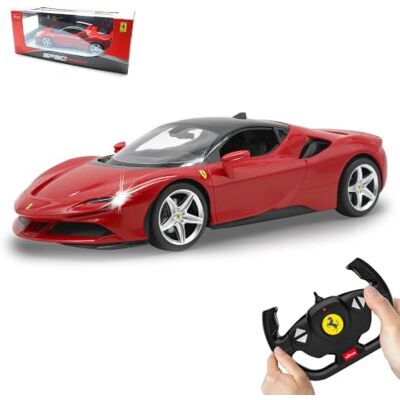 JAMARA Ferrari SF90 Stradale 2,4 GHz 1:14 offiziell lizenziert, bis 1 Stunde Fahrzeit, ca 11 Km/h, LED Licht, perfekte Details, detaillierter Innenraum, hochwertige Verarbeitung JAMARA Ferrari SF90 Stradale 2,4 GHz 1:14 offiziell lizenziert, bis 1 Stunde Fahrzeit, ca 11 Km/h, LED Licht, perfekte Details, detaillierter Innenraum, hochwertige Verarbeitung