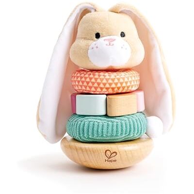 Hape Stapel‑Langohrhase – Holz Stapelspielzeug mit bunten Ringen und Klang‑Effekten, Motorik‑ und Lernspielzeug, Montessori‑inspiriert, für Kleinkinder ab 10 Monaten Hape Stapel‑Langohrhase – Holz Stapelspielzeug mit bunten Ringen und Klang‑Effekten, Motorik‑ und Lernspielzeug, Montessori‑inspiriert, für Kleinkinder ab 10 Monaten