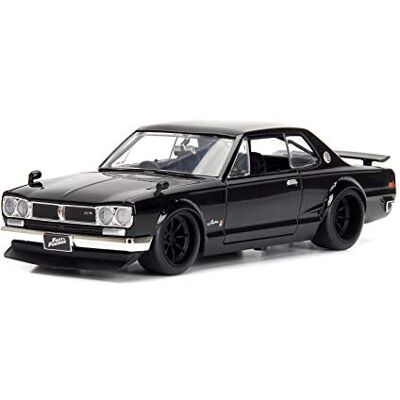 Jada Toys Fast & Furious Brian's Nissan Skyline 2000 GT-R (C10) 1971, Auto, Spielzeugauto aus Die-cast, öffnende Türen, Kofferraum & Motorhaube, Maßstab 1:24, schwarz Jada Toys Fast & Furious Brian's Nissan Skyline 2000 GT-R (C10) 1971, Auto, Spielzeugauto aus Die-cast, öffnende Türen, Kofferraum & Motorhaube, Maßstab 1:24, schwarz