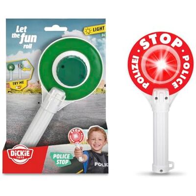 Dickie Toys – Polizeikelle (24 cm) – mit Lichteffekten, inkl. Batterien, Signalkelle, Polizeispielzeug für Kinder ab 3 Jahren Dickie Toys – Polizeikelle (24 cm) – mit Lichteffekten, inkl. Batterien, Signalkelle, Polizeispielzeug für Kinder ab 3 Jahren