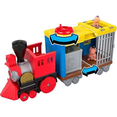 Fisher Price Imaginext Toy Story Woodys Round Up-Zugfahrzeug Spielzeugfahrzeug mit Licht, Sound, 7,5-cm-Figuren, Starter und Projektilen, inspiriert von Disney und Pixar, JLC38 Fisher Price Imaginext Toy Story Woodys Round Up-Zugfahrzeug Spielzeugfahrzeug mit Licht, Sound, 7,5-cm-Figuren, Starter und Projektilen, inspiriert von Disney und Pixar, JLC38