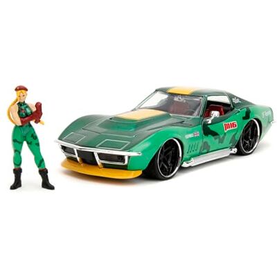 Jada Toys Street Fighter Figur Cammy White mit Modellauto 1969er Chevrolet Corvette Stingray ZL1 Set aus Actionfigur (7 cm) und Spielzeugauto (20 cm) für Fans und Kinder ab 8 Jahre Jada Toys Street Fighter Figur Cammy White mit Modellauto 1969er Chevrolet Corvette Stingray ZL1 Set aus Actionfigur (7 cm) und Spielzeugauto (20 cm) für Fans und Kinder ab 8 Jahre