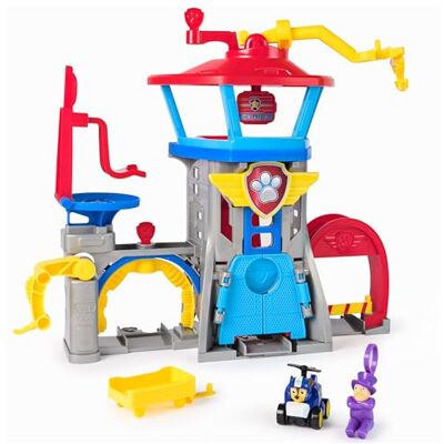 PAW PATROL Air Rescue Pup Squad Flughafen Tower mit Fahrzeugstarter, Chase-Pup Squad Racer und Bürgermeister Figur, Spielzeug für Kinder ab 3 Jahren PAW PATROL Air Rescue Pup Squad Flughafen Tower mit Fahrzeugstarter, Chase-Pup Squad Racer und Bürgermeister Figur, Spielzeug für Kinder ab 3 Jahren