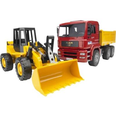 bruder 02752 Man TGA Kipplastwagen mit Gelenkradlader FR130 1:16 Fahrzeug, LKW, Lastwagen, Muldenkipper, Radlader, Lader, Baufahrzeug, Baustelle bruder 02752 Man TGA Kipplastwagen mit Gelenkradlader FR130 1:16 Fahrzeug, LKW, Lastwagen, Muldenkipper, Radlader, Lader, Baufahrzeug, Baustelle