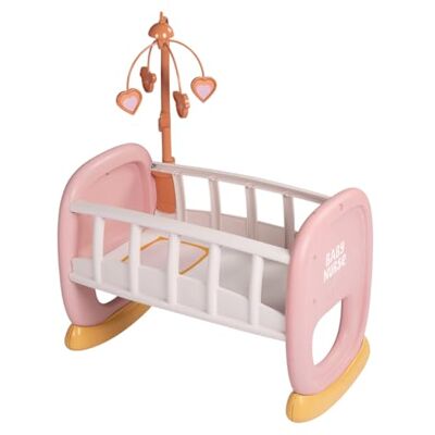 Smoby Baby Nurse Puppenwiege mit Mobile Puppenbett mit Wiegefunktion, für Puppen bis 42 cm (Nicht enthalten) mit recyceltem Material, ab 18 Monaten Smoby Baby Nurse Puppenwiege mit Mobile Puppenbett mit Wiegefunktion, für Puppen bis 42 cm (Nicht enthalten) mit recyceltem Material, ab 18 Monaten