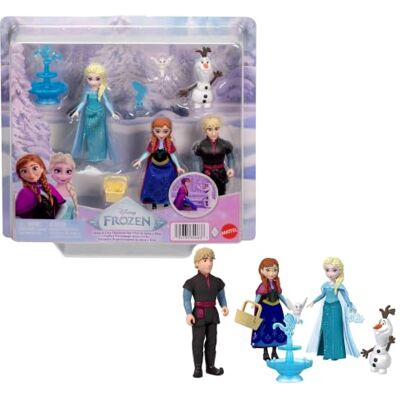 Mattel Disney Frozen Anna, Elsa, Kristoff und Olaf 4 kleine Puppen Enthält Brunnen und 3 Zubehörteile zum Geschichtenerzählen, inspiriert von Disney Frozen, JJP89 Mattel Disney Frozen Anna, Elsa, Kristoff und Olaf 4 kleine Puppen Enthält Brunnen und 3 Zubehörteile zum Geschichtenerzählen, inspiriert von Disney Frozen, JJP89
