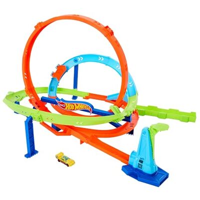 Hot Wheels Action Loop Cyclone Challenge Trackset und Spielzeugauto Enthält Spielzeugauto im Maßstab 1:64, 46 cm hoch, 2 Spieloptionen und einfache Aufbewahrung, HXM94 Hot Wheels Action Loop Cyclone Challenge Trackset und Spielzeugauto Enthält Spielzeugauto im Maßstab 1:64, 46 cm hoch, 2 Spieloptionen und einfache Aufbewahrung, HXM94