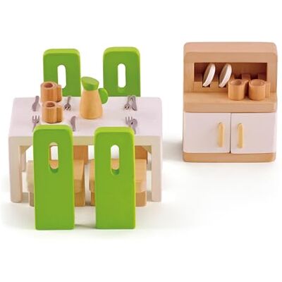 Hape Esszimmer – 23-teiliges Puppenhaus-Möbelset aus Holz mit Tisch, Stühlen und Zubehör, Rollenspiel-Zubehör, ab 3 Jahren Hape Esszimmer – 23-teiliges Puppenhaus-Möbelset aus Holz mit Tisch, Stühlen und Zubehör, Rollenspiel-Zubehör, ab 3 Jahren