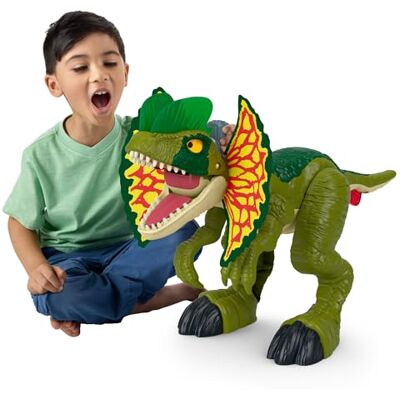 Fisher Price Imaginext Jurassic World Dinosaurier-Spielzeug Schlag-Action Dilophosaurus, über 40 cm große Figur mit Licht- und Geräuscheffekten für Kinder ab 3 Jahren, HVY16, HVY16 Fisher Price Imaginext Jurassic World Dinosaurier-Spielzeug Schlag-Action Dilophosaurus, über 40 cm große Figur mit Licht- und Geräuscheffekten für Kinder ab 3 Jahren, HVY16, HVY16