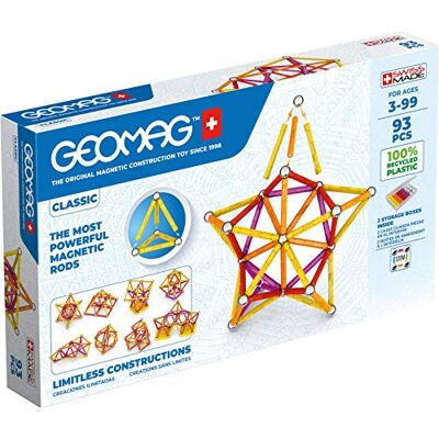 Geomag Classic 93 Teile Magnetisches Konstruktionsspielzeug für Kinder Green Line Lernspiel aus 100% Recyclingkunststoff Geomag Classic 93 Teile Magnetisches Konstruktionsspielzeug für Kinder Green Line Lernspiel aus 100% Recyclingkunststoff