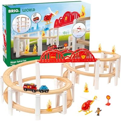 Brio World Großes Spiralenset Spielzeug ab 3 Jahre 73 Teile, Holzeisenbahn-Set, Kleinkindspielzeug, Geschenk für Jungen und Mädchen Brio World Großes Spiralenset Spielzeug ab 3 Jahre 73 Teile, Holzeisenbahn-Set, Kleinkindspielzeug, Geschenk für Jungen und Mädchen