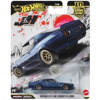 Hot Wheels Car Culture Premium Nissan Skyline 2000GT-R LBWK Japan Historics 5 1:64 Druckguss-Modellauto mit Real Riders Reifen & Metall/Metall Karosserie & Chassis, JKF11 Hot Wheels Car Culture Premium Nissan Skyline 2000GT-R LBWK Japan Historics 5 1:64 Druckguss-Modellauto mit Real Riders Reifen & Metall/Metall Karosserie & Chassis, JKF11
