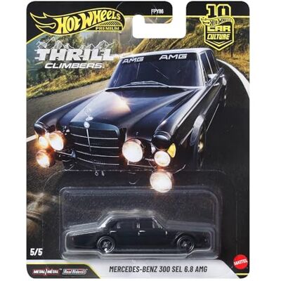 Hot Wheels Premium Car Culture Mercedes-Benz 300 SEL 6.8 AMG 1:64 Die-Cast-Modellauto mit Real Riders Reifen, Metallkarosserie & -chassis, Sammlerstück, JKF20 Hot Wheels Premium Car Culture Mercedes-Benz 300 SEL 6.8 AMG 1:64 Die-Cast-Modellauto mit Real Riders Reifen, Metallkarosserie & -chassis, Sammlerstück, JKF20