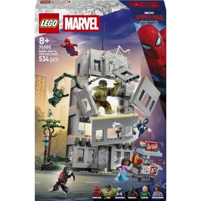 Lego Marvel Großer Showdown: Spider-Man vs. Hulk 76350 Interaktives Spielzeug ab 8 Jahren für Jungen, Bürogebäude, Actionfigur & 5 Minifiguren inkl. Scorpion, Geschenk, 534 Teile Lego Marvel Großer Showdown: Spider-Man vs. Hulk 76350 Interaktives Spielzeug ab 8 Jahren für Jungen, Bürogebäude, Actionfigur & 5 Minifiguren inkl. Scorpion, Geschenk, 534 Teile