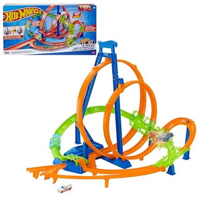 Hot Wheels Action Epic Crash Dash Trackset und Spielzeugauto Spielset mit 1:64 Auto, Loops, Motor-Boost, 5 Crashzonen, zerlegbar zur Aufbewahrung, HTP55 Hot Wheels Action Epic Crash Dash Trackset und Spielzeugauto Spielset mit 1:64 Auto, Loops, Motor-Boost, 5 Crashzonen, zerlegbar zur Aufbewahrung, HTP55