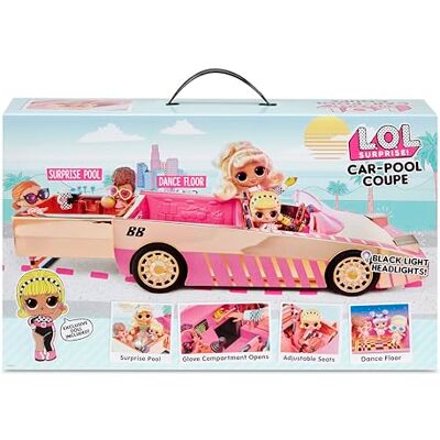L.O.L. Surprise! Car-Pool Coupé Spielzeugauto-Set mit exklusiver Puppe, Pool-Funktion und Tanzfläche, für Kinder ab 4 Jahren L.O.L. Surprise! Car-Pool Coupé Spielzeugauto-Set mit exklusiver Puppe, Pool-Funktion und Tanzfläche, für Kinder ab 4 Jahren