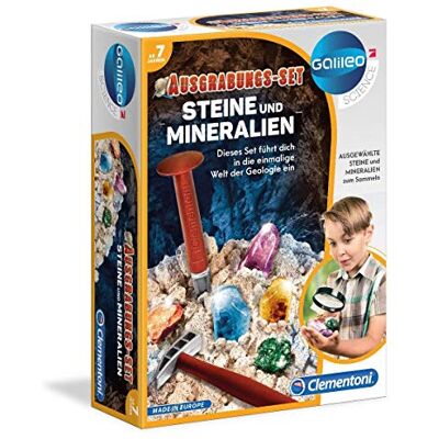 Clementoni Galileo Discovery Ausgrabungs-Set Steine & Mineralien Spielzeug für Kinder ab 7 Jahren, Ausgraben mit Hammer & Meißel, für kleine Forscher 69940 Clementoni Galileo Discovery Ausgrabungs-Set Steine & Mineralien Spielzeug für Kinder ab 7 Jahren, Ausgraben mit Hammer & Meißel, für kleine Forscher 69940
