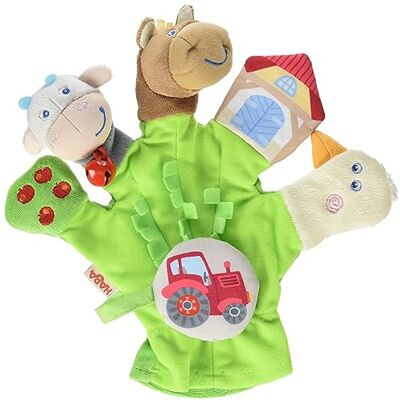 HABA 304933 Spielhandschuh Bauernhof, weiche Fingerpuppen mit Bauernhofmotiven und Traktor zum Abnehmen, Baby-Spielzeug ab 18 Monaten HABA 304933 Spielhandschuh Bauernhof, weiche Fingerpuppen mit Bauernhofmotiven und Traktor zum Abnehmen, Baby-Spielzeug ab 18 Monaten