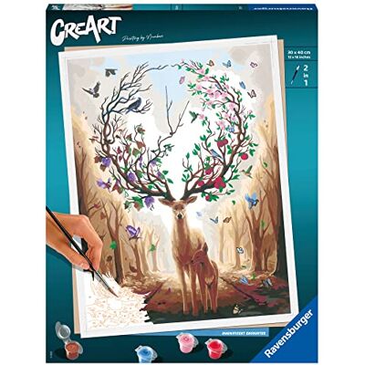 Ravensburger CreArt Magischer Hirsch Malen nach Zahlen für Erwachsene DIY Malset mit Pinsel und Acrylfarben, 30 x 40 cm, Geschenk für Frauen und Männer Ravensburger CreArt Magischer Hirsch Malen nach Zahlen für Erwachsene DIY Malset mit Pinsel und Acrylfarben, 30 x 40 cm, Geschenk für Frauen und Männer