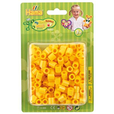 Hama Perlen 8503 Bügelperlen Packung mit ca. 250 bunten Maxi Bastelperlen mit Durchmesser 10 mm in Gelb, kreativer Bastelspaß für Groß und Klein Hama Perlen 8503 Bügelperlen Packung mit ca. 250 bunten Maxi Bastelperlen mit Durchmesser 10 mm in Gelb, kreativer Bastelspaß für Groß und Klein
