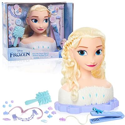 Just Play Disney Die Eiskönigin 2 Deluxe-Frisierkopf ELSA mit Zubehör, 17-teilig, Kinderspielzeug ab 3 Jahren Just Play Disney Die Eiskönigin 2 Deluxe-Frisierkopf ELSA mit Zubehör, 17-teilig, Kinderspielzeug ab 3 Jahren