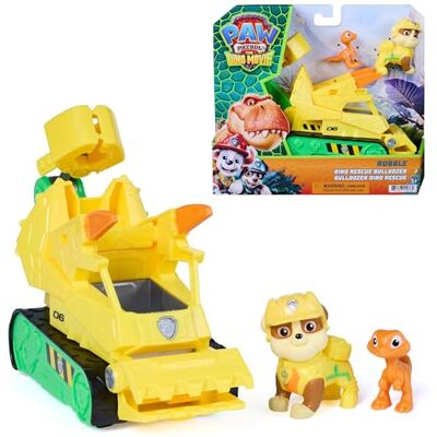 PAW PATROL Der Dino Film Rubbles Dino-Rettungs-Bulldozer, ab 3 Jahren 18 cm Rettungs-Bulldozer Mit Rubble & Dino-Figur Mit beweglicher Greifschaufel PAW PATROL Der Dino Film Rubbles Dino-Rettungs-Bulldozer, ab 3 Jahren 18 cm Rettungs-Bulldozer Mit Rubble & Dino-Figur Mit beweglicher Greifschaufel