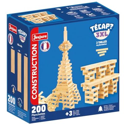 Jeujura TECAP 3 XL – Bauspiel aus Holz – 200 Teile – Spiel für Kinder ab 3 Jahren – Kreatives Balancespiel mit 3 Größen von Brettern – Modelle enthalten – hergestellt in Frankreich – 8308 Jeujura TECAP 3 XL – Bauspiel aus Holz – 200 Teile – Spiel für Kinder ab 3 Jahren – Kreatives Balancespiel mit 3 Größen von Brettern – Modelle enthalten – hergestellt in Frankreich – 8308
