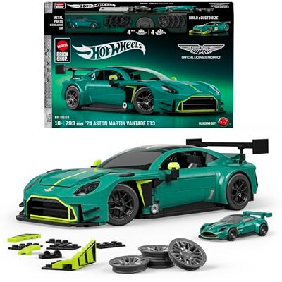 Mattel Brick Shop Hot Wheels ’24 Aston Martin Vantage GT3 Bausatz 793 Teile, realistische Details, Aufkleber, Metallauto im Maßstab 1:64, Geschenkidee für Sammler und Kinder ab 10, JLF51 Mattel Brick Shop Hot Wheels ’24 Aston Martin Vantage GT3 Bausatz 793 Teile, realistische Details, Aufkleber, Metallauto im Maßstab 1:64, Geschenkidee für Sammler und Kinder ab 10, JLF51