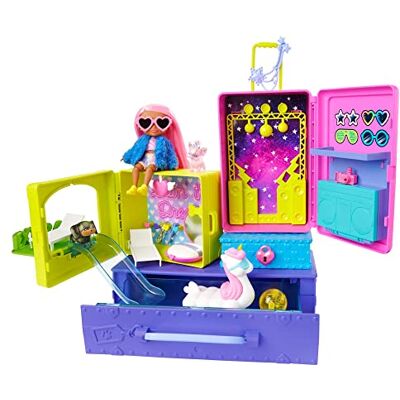 Barbie HDY91 Extra Haustiere & Minis Reise-Spielset mit 2 Haustier-Welpen & exklusiver Puppe, Pool, Rutsche, Partyraum & Zubehör, Spielzeug Geschenk für Kinder ab 3 Jahren Barbie HDY91 Extra Haustiere & Minis Reise-Spielset mit 2 Haustier-Welpen & exklusiver Puppe, Pool, Rutsche, Partyraum & Zubehör, Spielzeug Geschenk für Kinder ab 3 Jahren