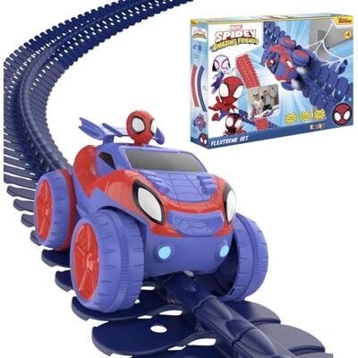 Marvel Smoby Toys Spidey FleXtreme Rennbahn-Set (blau-rot) flexible Kinder-Rennbahn inkl. 184 Schienenteile (4,40 Meter), Spidey Rennauto & Spinnennetz Marvel Smoby Toys Spidey FleXtreme Rennbahn-Set (blau-rot) flexible Kinder-Rennbahn inkl. 184 Schienenteile (4,40 Meter), Spidey Rennauto & Spinnennetz