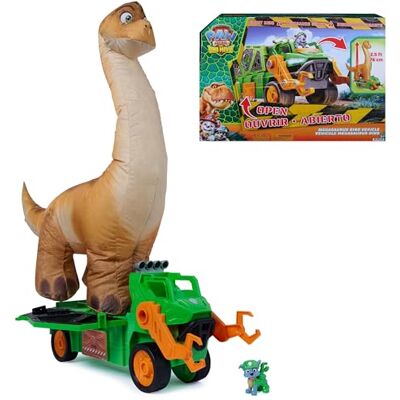 PAW PATROL : Der Dino Film Rockys Megasaurus Transport-Fahrzeug, ab 3 Jahren 76 cm aufblasbarer Dino 2-in-1 Dino & Fahrzeug Per Knopfdruck aufblasbar Licht & Geräuscheffekte Mit Rocky-Figur PAW PATROL : Der Dino Film Rockys Megasaurus Transport-Fahrzeug, ab 3 Jahren 76 cm aufblasbarer Dino 2-in-1 Dino & Fahrzeug Per Knopfdruck aufblasbar Licht & Geräuscheffekte Mit Rocky-Figur