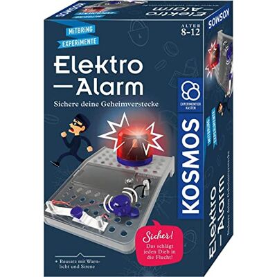 Kosmos Elektro-Alarm, Elektro-Bausatz für Alarmanlage Blinkendes Warnlicht, Sirene,Experimentierkasten für Kinder ab 8 Jahre, mehrsprachig Kosmos Elektro-Alarm, Elektro-Bausatz für Alarmanlage Blinkendes Warnlicht, Sirene,Experimentierkasten für Kinder ab 8 Jahre, mehrsprachig