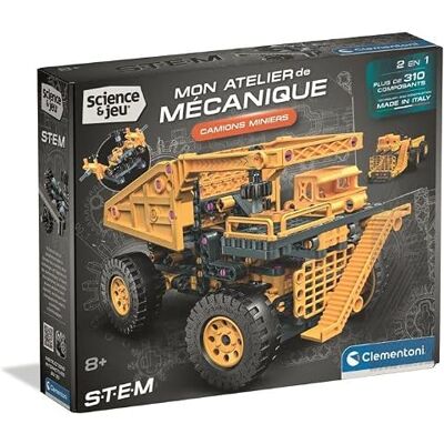 Clementoni Bergbau-LKW 8 Jahre – Mechanischer Baukasten für Kinder mit 2 Modellen zum Zusammenbauen, funktionales Lenksystem und Kippmulde, wissenschaftliches STEM-Spiel, Geschenk Spielzeug Clementoni Bergbau-LKW 8 Jahre – Mechanischer Baukasten für Kinder mit 2 Modellen zum Zusammenbauen, funktionales Lenksystem und Kippmulde, wissenschaftliches STEM-Spiel, Geschenk Spielzeug