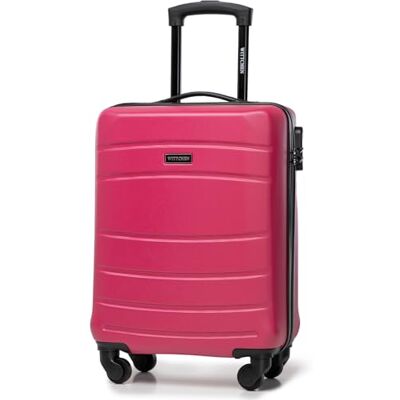 WITTCHEN Globe Line Reisekoffer Handgepäck Kabinengepäck Trolley Hartschale aus ABS mit 4 Rollen Zahlenschloss Teleskopgriff Größe S Rosa Lufthansa/Eurowings/Ryanair/Condor/Discover Airlines WITTCHEN Globe Line Reisekoffer Handgepäck Kabinengepäck Trolley Hartschale aus ABS mit 4 Rollen Zahlenschloss Teleskopgriff Größe S Rosa Lufthansa/Eurowings/Ryanair/Condor/Discover Airlines