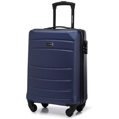 WITTCHEN Globe Line Reisekoffer Handgepäck Kabinengepäck Trolley Hartschale aus ABS mit 4 Rollen Zahlenschloss Teleskopgriff Größe S Dunkelblau Lufthansa/Eurowings/Ryanair/Condor/Discover Airlines WITTCHEN Globe Line Reisekoffer Handgepäck Kabinengepäck Trolley Hartschale aus ABS mit 4 Rollen Zahlenschloss Teleskopgriff Größe S Dunkelblau Lufthansa/Eurowings/Ryanair/Condor/Discover Airlines