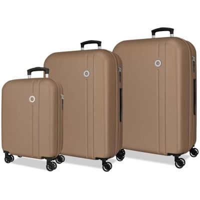 Roll Road Menorca Champagner-Koffer-Set, 52 x 75 x 27 cm, starres ABS, integriertes Kombinationsschloss 188L 10.35kg, 4 Doppelräder, ausziehbares Handgepäck Roll Road Menorca Champagner-Koffer-Set, 52 x 75 x 27 cm, starres ABS, integriertes Kombinationsschloss 188L 10.35kg, 4 Doppelräder, ausziehbares Handgepäck