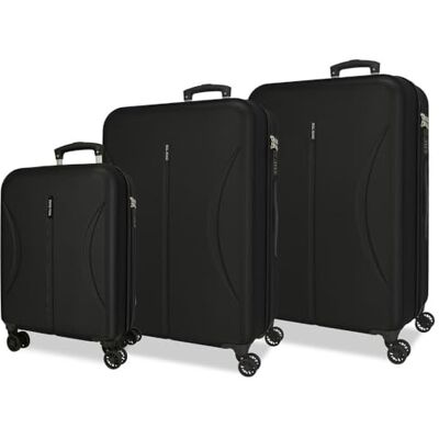 Roll Road Joumma Formentera Kofferset schwarz 55/65/ 75 cm Starres ABS integriertes Kombinationsvorhängeschloss 188L 10.3kg 4 Doppelräder Handgepäck Roll Road Joumma Formentera Kofferset schwarz 55/65/ 75 cm Starres ABS integriertes Kombinationsvorhängeschloss 188L 10.3kg 4 Doppelräder Handgepäck