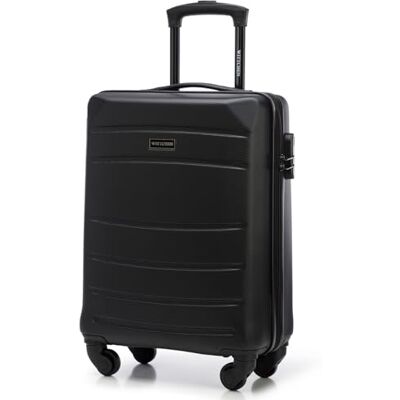 WITTCHEN Globe Line Reisekoffer Handgepäck Kabinengepäck Trolley Hartschale aus ABS mit 4 Rollen Zahlenschloss Teleskopgriff Größe S Schwarz Lufthansa/Eurowings/Ryanair/Condor/Discover Airlines WITTCHEN Globe Line Reisekoffer Handgepäck Kabinengepäck Trolley Hartschale aus ABS mit 4 Rollen Zahlenschloss Teleskopgriff Größe S Schwarz Lufthansa/Eurowings/Ryanair/Condor/Discover Airlines