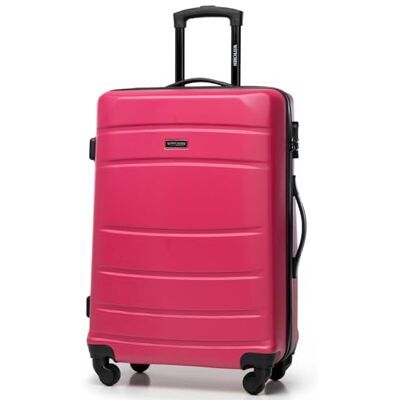 WITTCHEN Globe Line Mittelgroßer Koffer Trolley Reisekoffer Aufgabegepäck aus ABS Hartschale 4 Rollen Zahlenschloss Größe M Rosa Lufthansa/Eurowings/Ryanair/Condor/Discover Airlines WITTCHEN Globe Line Mittelgroßer Koffer Trolley Reisekoffer Aufgabegepäck aus ABS Hartschale 4 Rollen Zahlenschloss Größe M Rosa Lufthansa/Eurowings/Ryanair/Condor/Discover Airlines