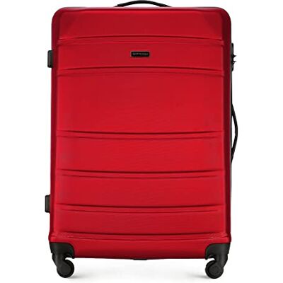 WITTCHEN Globe Line Großer Koffer Trolley Reisekoffer aus ABS Hartschale 4 Rollen Zahlenschloss Größe L Rot Lufthansa/Eurowings/Ryanair/Condor/Discover Airlines WITTCHEN Globe Line Großer Koffer Trolley Reisekoffer aus ABS Hartschale 4 Rollen Zahlenschloss Größe L Rot Lufthansa/Eurowings/Ryanair/Condor/Discover Airlines