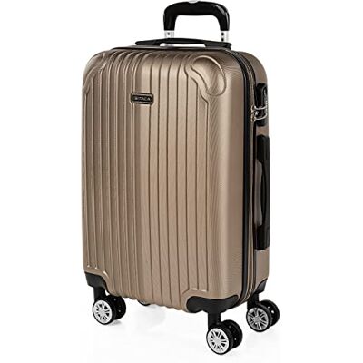 ITACA Trolley Handgepäck Cabin Trolley Koffer Reisekoffer Hartschalenkoffer mit Zahlenschloss Kabinengepäckgröße 55x40x20, Champagner ITACA Trolley Handgepäck Cabin Trolley Koffer Reisekoffer Hartschalenkoffer mit Zahlenschloss Kabinengepäckgröße 55x40x20, Champagner
